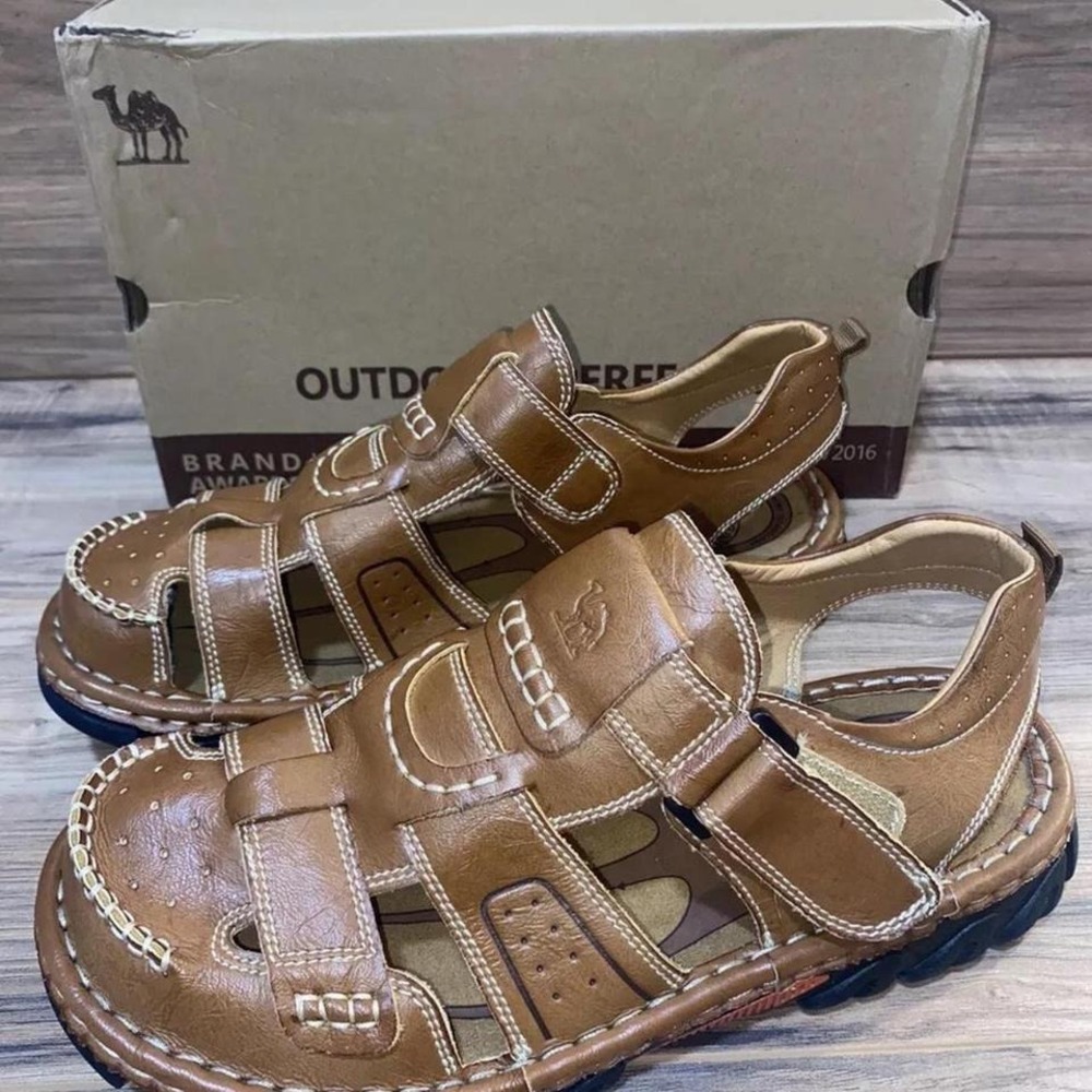 CAMEL CROWN Men's Leather Closed toe Fishermen‎ Sandal , Sz 10
